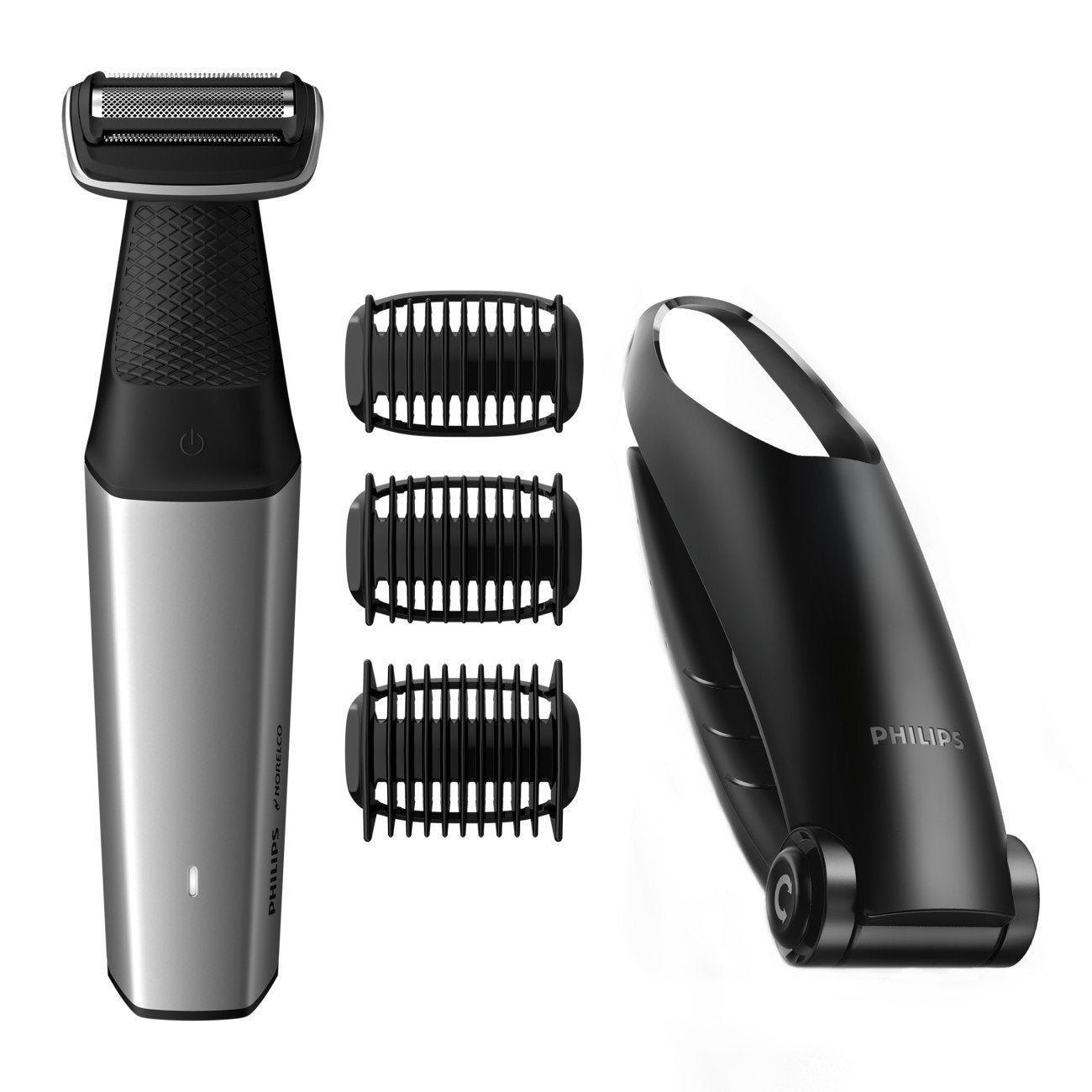 Norelco Philips Bodygroom Series 3500 Showerproof Body Trimmer for Men with Back Attachment, BG5025/49