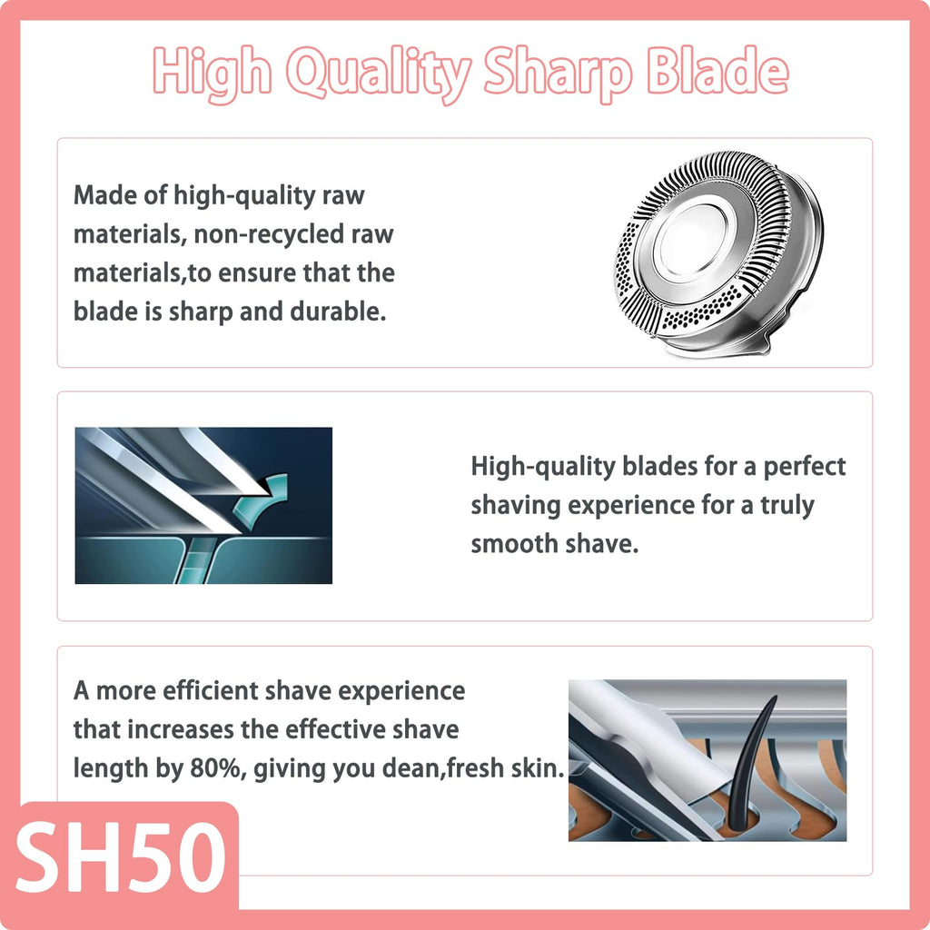 SH50 Replacement Heads Compatible with Norelco 5000 Series Electric Razors