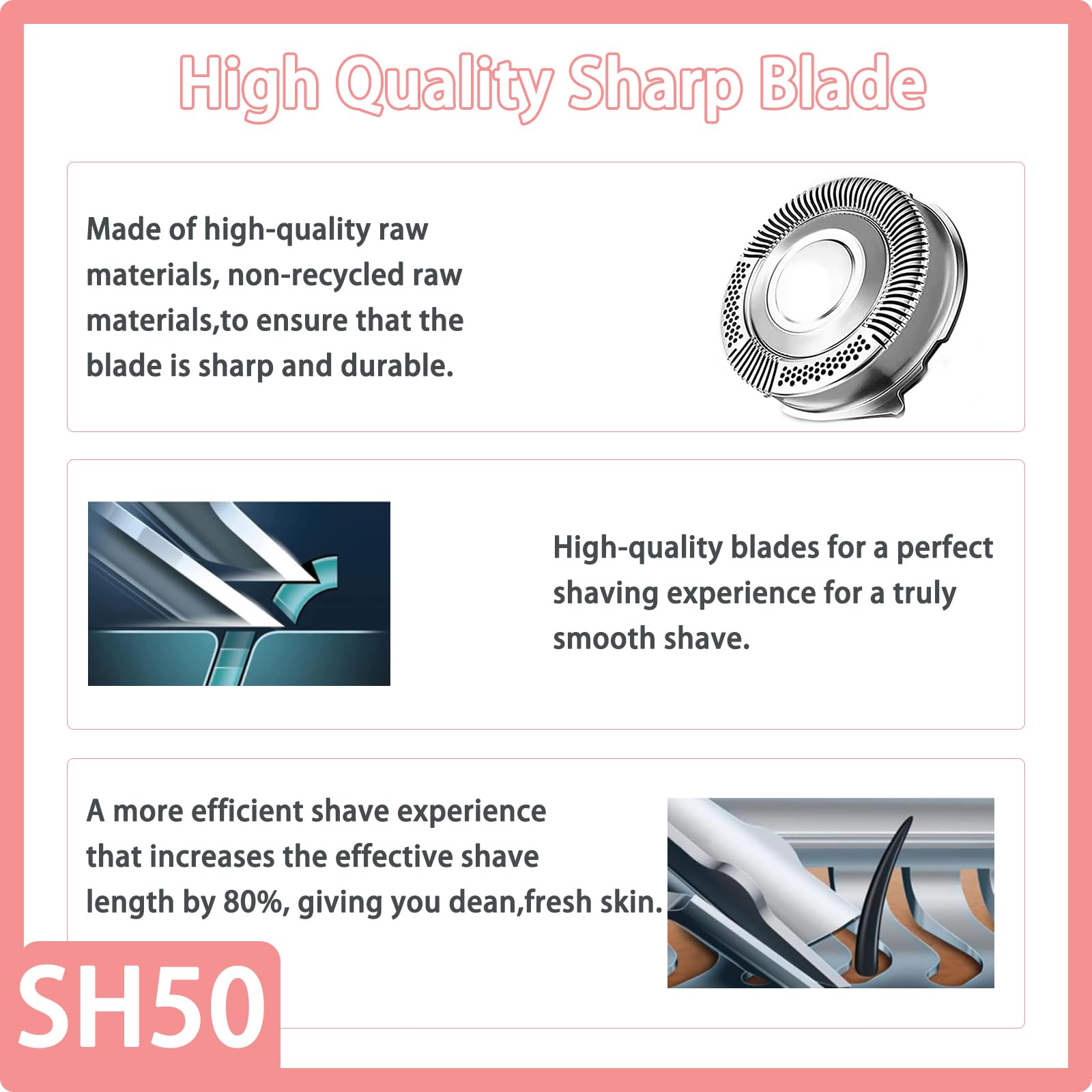 SH50 Replacement Heads Compatible with Norelco 5000 Series Electric Razors