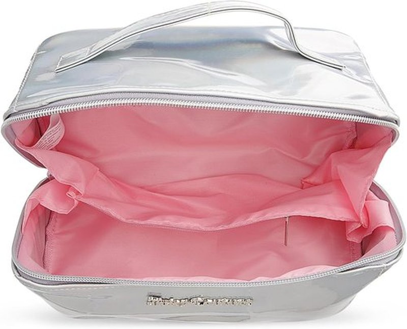Juicy Couture Makeup Bag - Iridescent Cosmetics Organizer for Travel Essentials | White