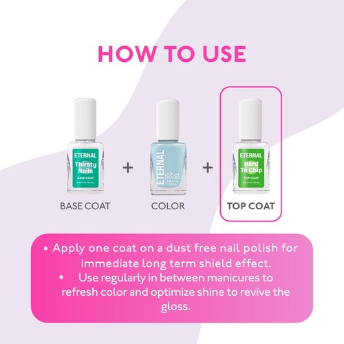 Eternal Acrylic Top Coat Nail Polish - 13.5 mL Quick Dry Long Lasting Finish Top Coat for Nails with No UV Lamp Needed - Nail Color Protection, Chip Prevention & Glossy Fingernail for Women - 1 Unit