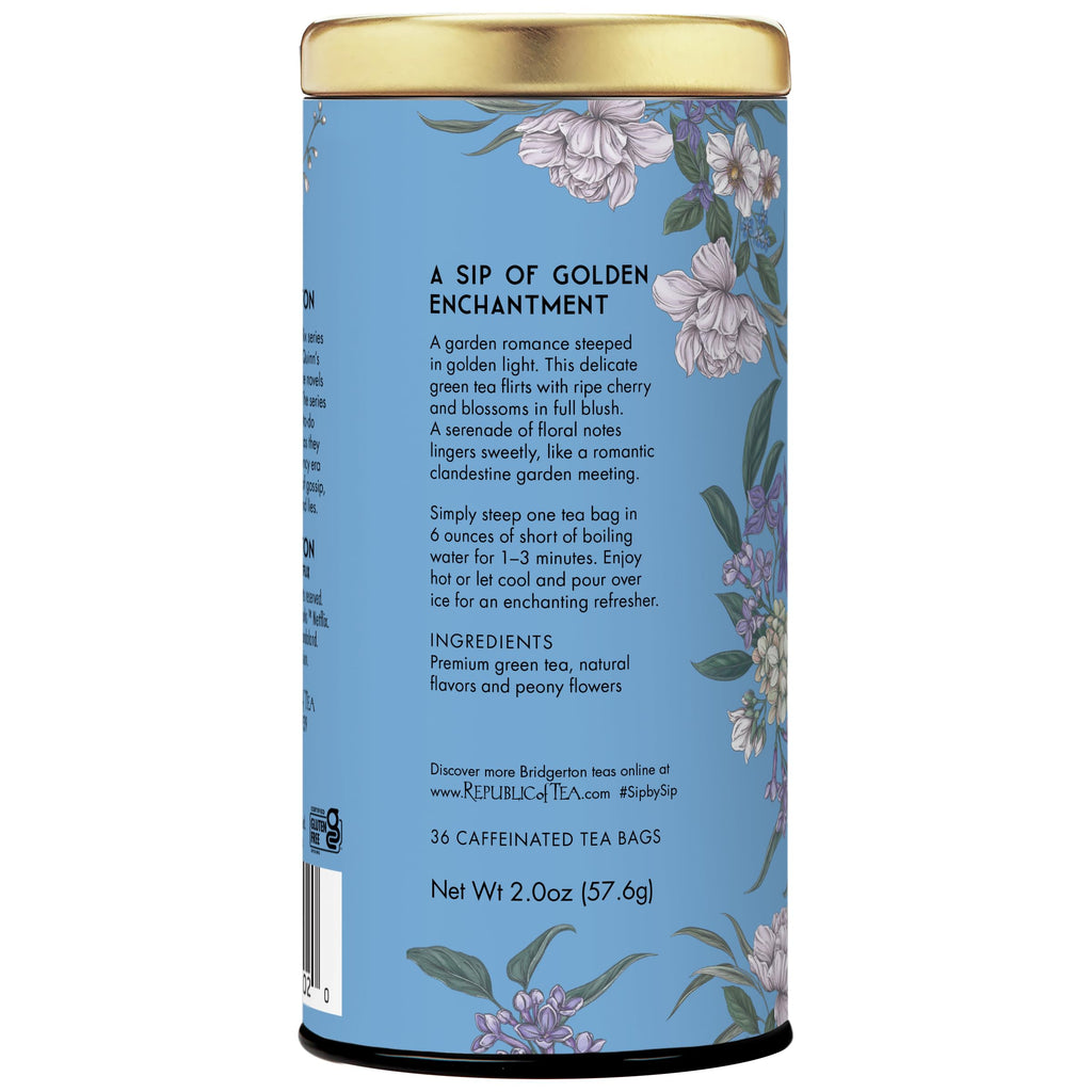 The Republic of Tea — Bridgerton Sophie & Benedict Love in Bloom Green Tea, 36 Tea Bags