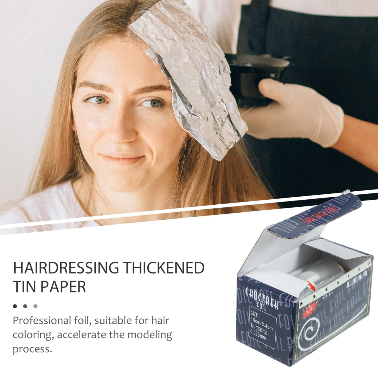 Thickened Aluminum Foil Sheets 65Ft Roll for Hair Dyeing Perming and Styling Professional for Hair Color and Hairdressing Supplies
