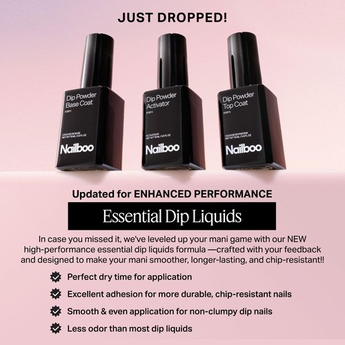 Nailboo Dip Powder Essential Liquid, Base Coat for Nail Dip Powder, New Premium Formula, DIY At Home Manicure, No UV Lamp Needed, For Beginners & Professionals, 0.5 Fl Oz (1 Pack)