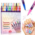 Nail Art Pens,DIY Nail Art Markers 24 Color Drawing Painting Pen,Waterproof and Quick-drying Nail Art Tools for Graffiti Dotting Drawing Painting Point Liner