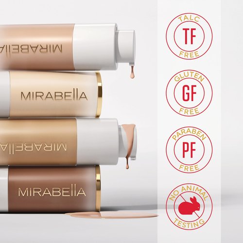 MIRABELLA - Invincible for All HD Liquid Foundation, Moisturizing Face Products for All Skin Types, Full-Coverage Lightweight Foundation Makeup, Moisturizing & Hydrating Beauty Care, Light L100