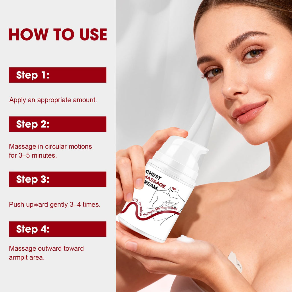Breast Enhancement Cream, Nourishing Firming Cream for a Smoother, Fuller Look, Hydrating Formula for Daily Bust Care, 1.76 fl oz