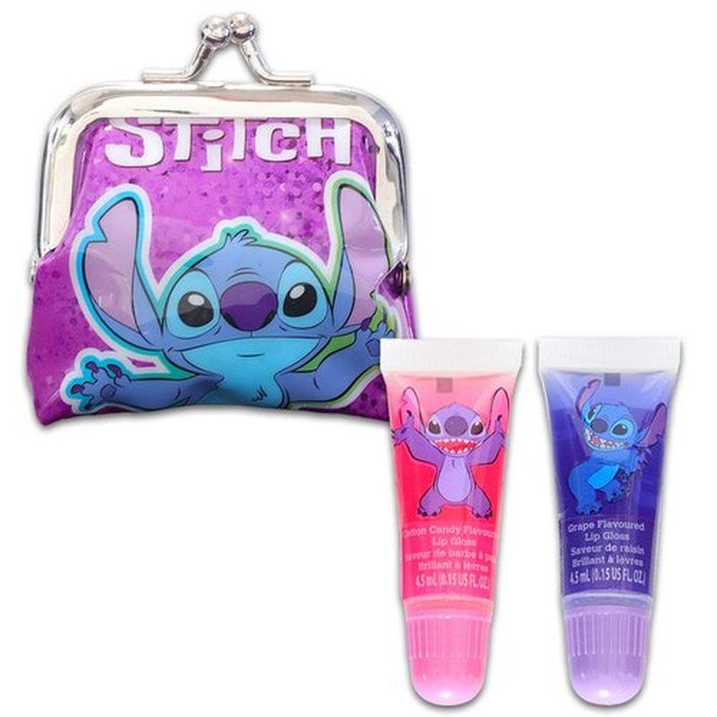 Stitch Lip Gloss Tubes - Bundle with 2 Lilo & Stitch Lip Gloss in Assorted Flavors for Party Favors Plus Coin Purse, Stickers, More | Lilo & Stitch Party Favors