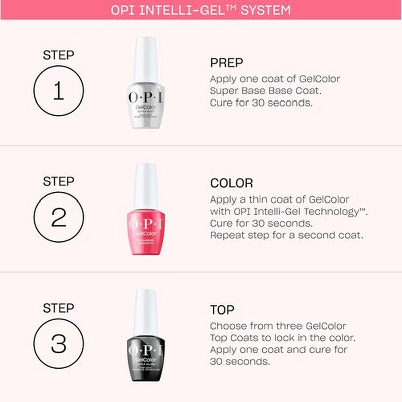 OPI GelColor Base & Top Coats - Strong Adhesion & High Shine Finish | Protects Color & Nail Art | 0.5 Fl Oz