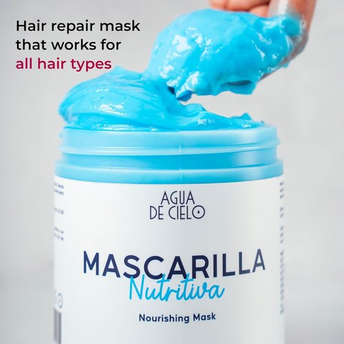 Agua de Cielo Nourishing Hair Mask - Deeply Hydrates Dry Hair & Split Ends with Argan Oil & Collagen - 16 Oz