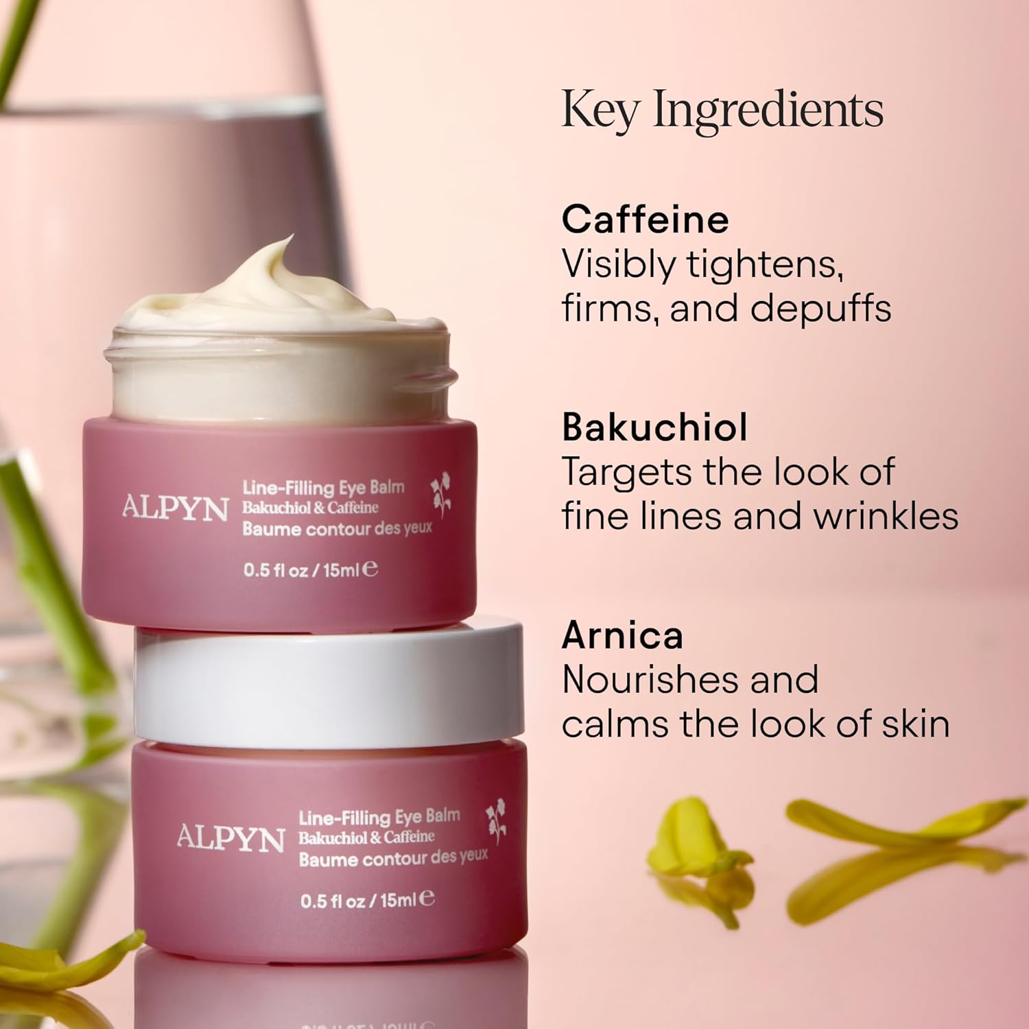 Alpyn Line-Filling Eye Balm - Bakuchiol & Caffeine Formula to Reduce Fine Lines | 0.5 oz / 14 ml
