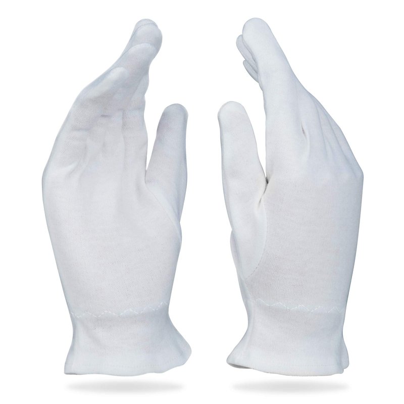 White Gloves Large (10 pair) - Cotton Gloves for Eczema, Cotton Gloves for Dry Hands, White Cotton Gloves for Women, Spa Glove, Lotion Glove, Sleeping Glove