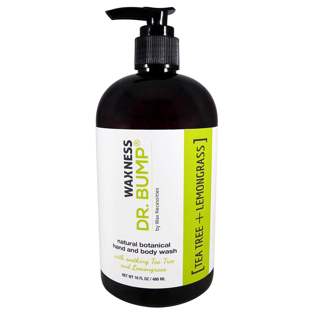 Waxness Dr. Bump Botanical Body Wash & Lotion Kit Tea Tree & Lemongrass 2 x 16 fl oz (480 ml) – Professional Skin Care – Made in USA