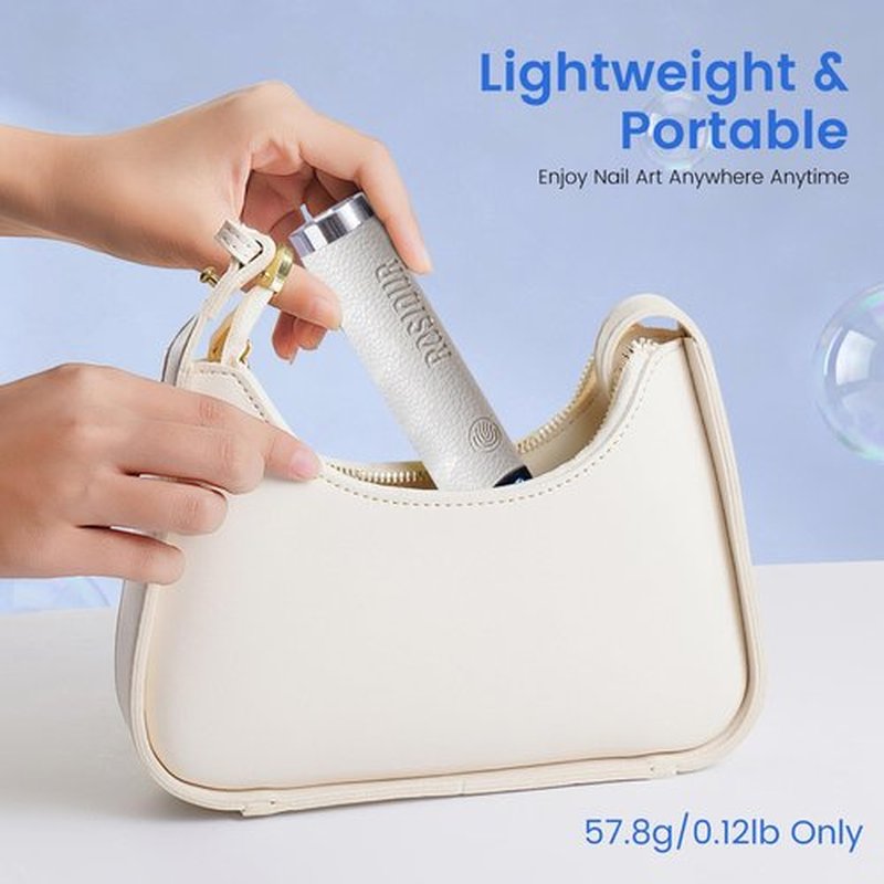 Rosiour Mini UV Lamp for Gel Nails- Rechargeable Handheld Nail U V Led Curing Light with Stand- Flash Cure Fast Dry UV Lamp with Auto Sensor for Home Manicure and Salon (White)