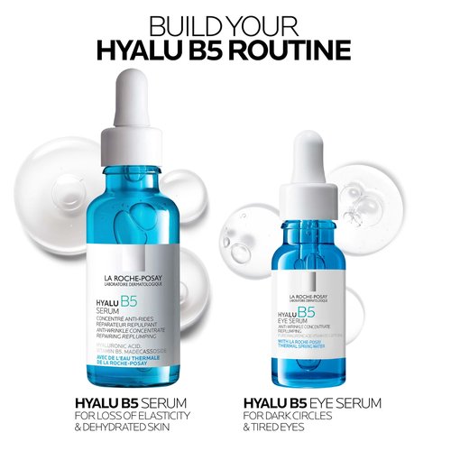 La Roche-Posay Hyalu B5 Eye Serum with Hyaluronic Acid & Caffeine for Dark Circles, Hydrating Serum for Dark Circles and Wrinkles with Roller Ball Applicator, Replumps Under Eye, Fragrance Free