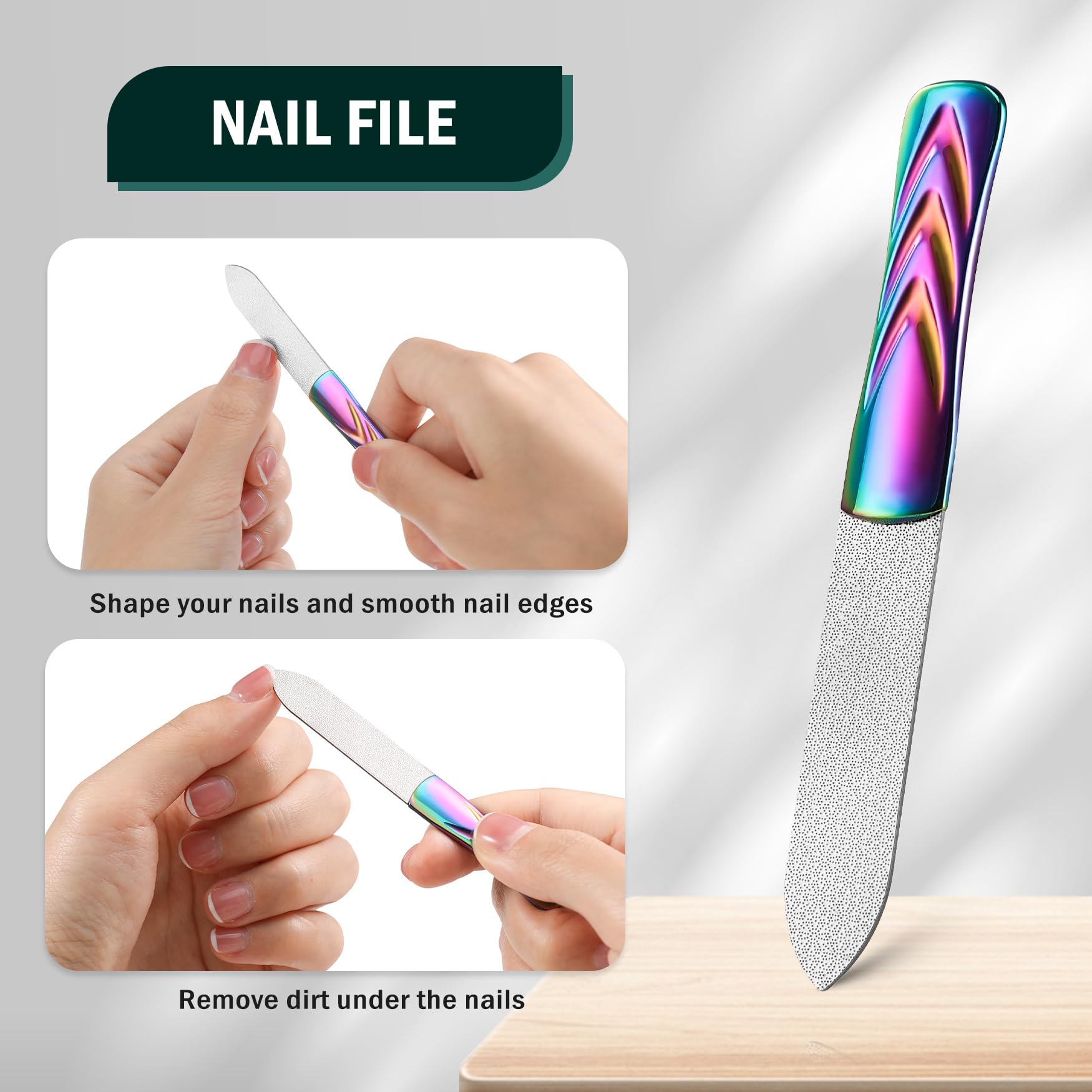 FVION Angled Head Toe Nail Clippers, Ergonomic Curved Toenail Clippers for Seniors Long Handle with Nail Catcher and Metal Nail File, Precision Toenail Clippers for Thick Toenails (Multi)