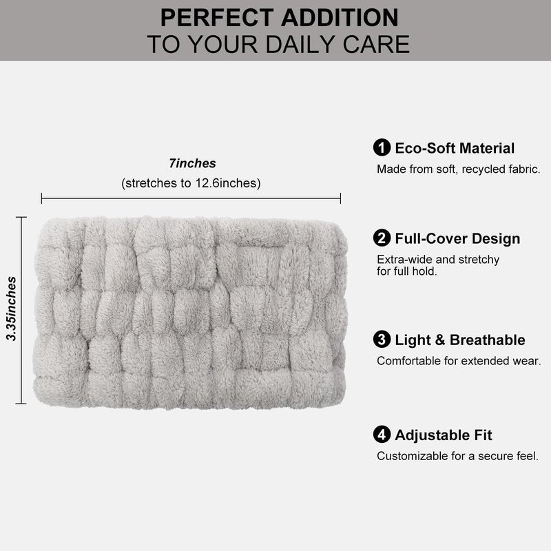 VBAEI 4 Pieces Spa Headband for Women Skincare Headband Makeup Headbands for Washing Face Spa Shower Gifts(Milky-White, Grey, Khaki, Dark Grey)