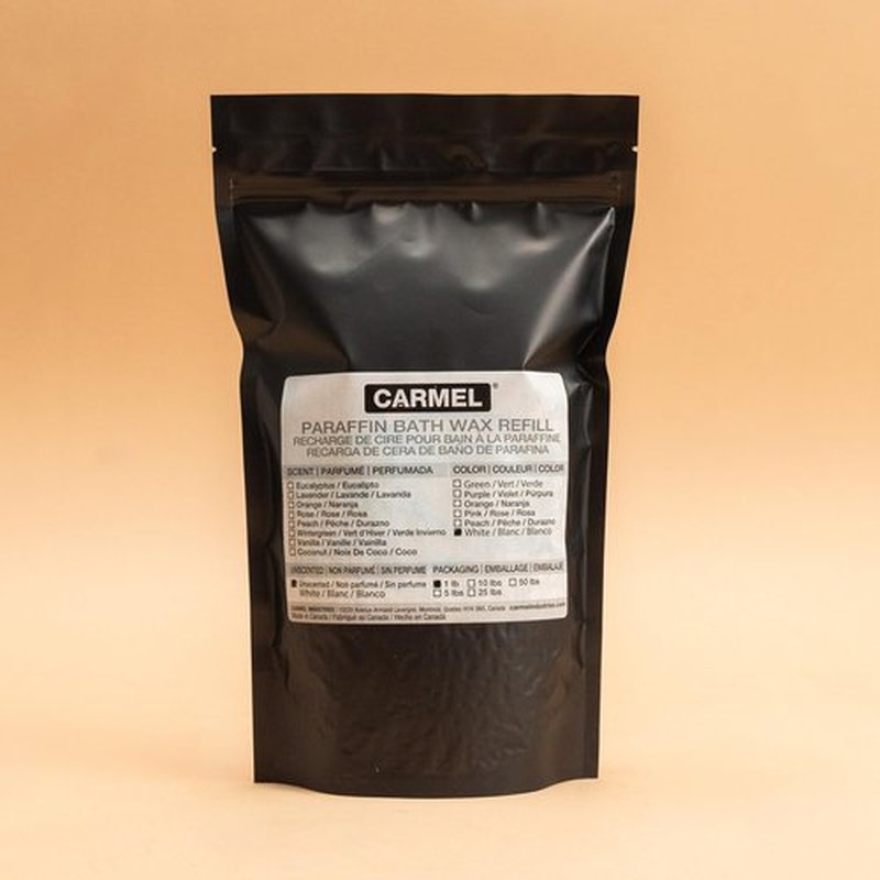 Carmel Paraffin Bath Wax Refill, White (1 lb), Wintergreen Scented Wax Beads, For Hands & Feet