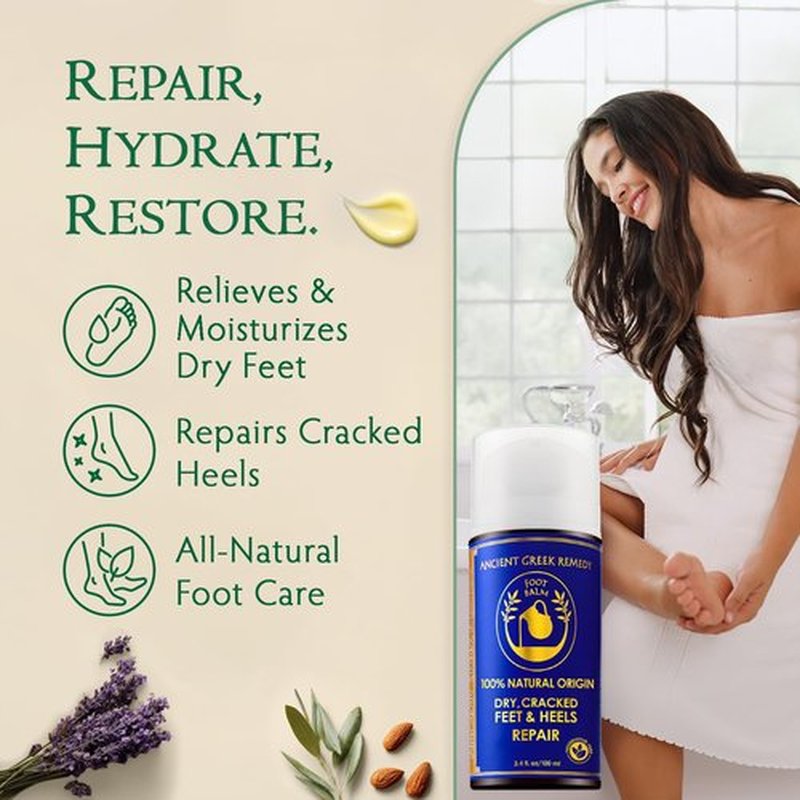 Regine Switzerland Dry Cracked Heels Repair - Organic Foot Cream with Jojoba & Lavender | 3.4 oz Hydrating Balm