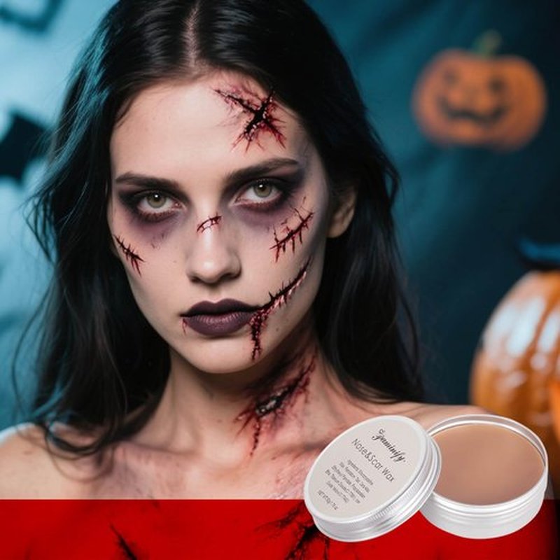 Paminify Halloween SFX Makeup Kit,6 Colors Bruise Wheel+30ml Dripping Washable Fake Blood+Liquid Latex+Scar Wax with Spatula+3 Pcs Sponge+Stipple Sponge,Face Fake Injury Special Effects Makeup Kit