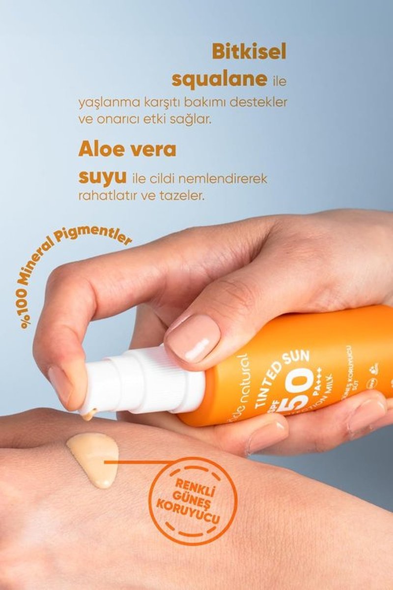 Bade Natural Tinted Mineral Sunscreen SPF 50 - Lightweight Zinc Oxide Facial Milk for UVA/UVB Protection - 1 fl oz