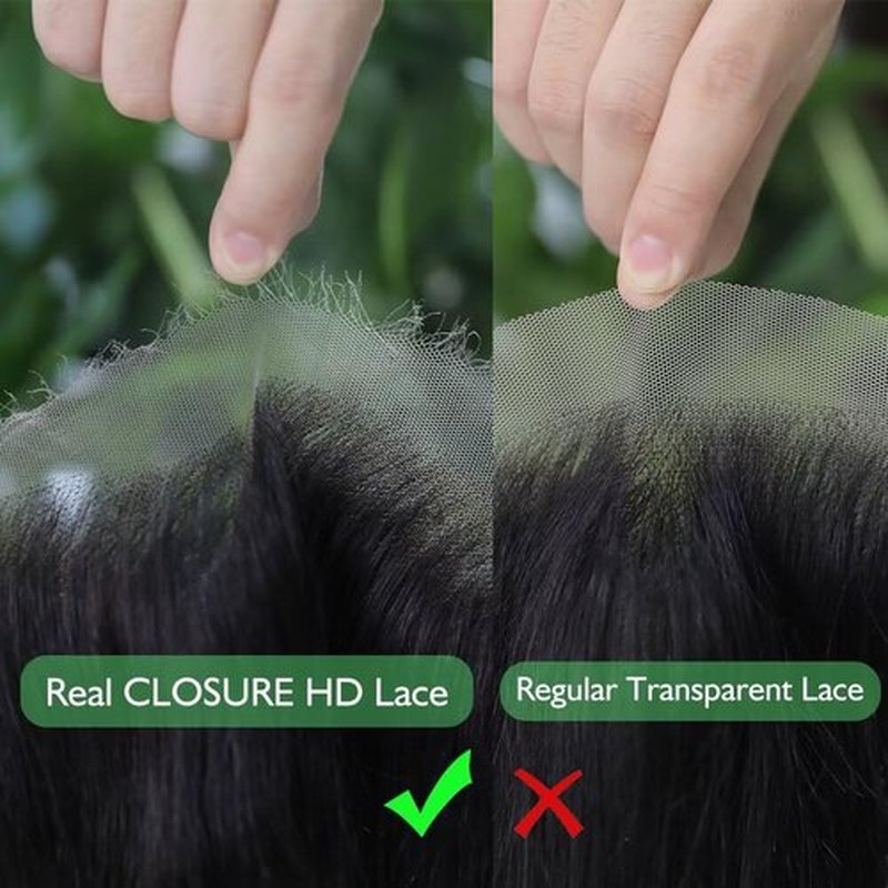 LEISWISS 5x5 HD Lace Closure Body Wave Brazilian Raw Human Hair 0.10 mm Ultra-Thin Invisible Single-Knot Pre-Plucked Glueless Lace Closure For Black Women Natural Black 16 Inch