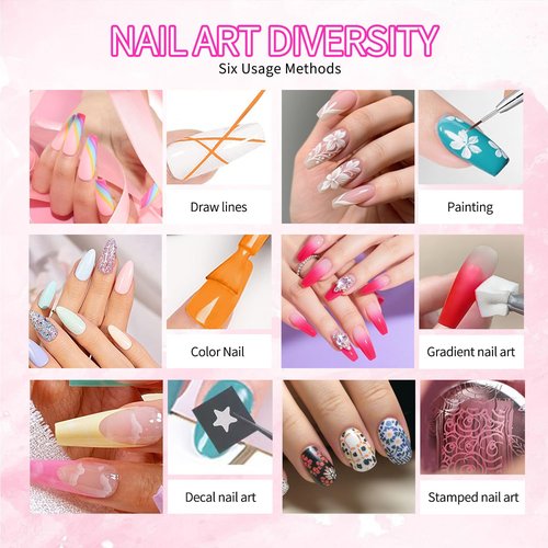 SMSMYXF Finger Secret Ombre Gel Nail Polish Set, 9 Colors, UV Pat Painting Gradient Blooming Gel Kit with Application Guide (OMBRE-5, 1SET)