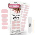 MOYOU LONDON Semi Cured Gel Nail Strips - 20 Pcs. Waterproof Gel Nail Wraps, Cures in Sunlight or UV/LED Lamp, Lasts Up to 2+ Weeks, Stretchable, Easy to Apply & Remove, Vegan & Cruelty-Free