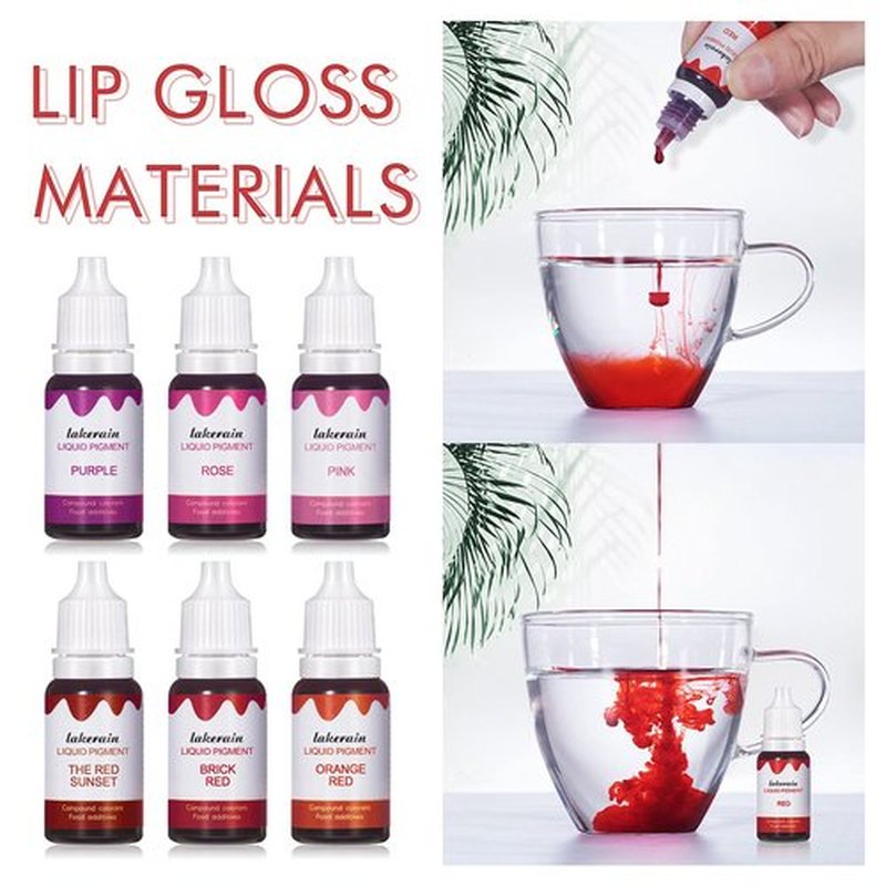 BONNIE CHOICE 12 Colors Liquid Lip Gloss Pigment Set, DIY Lipstick Liquid Pigment for Set Making Lip Gloss, DIY Lip Cosmetic Dye, Edible Coloring Pure Plant for Gloss Base