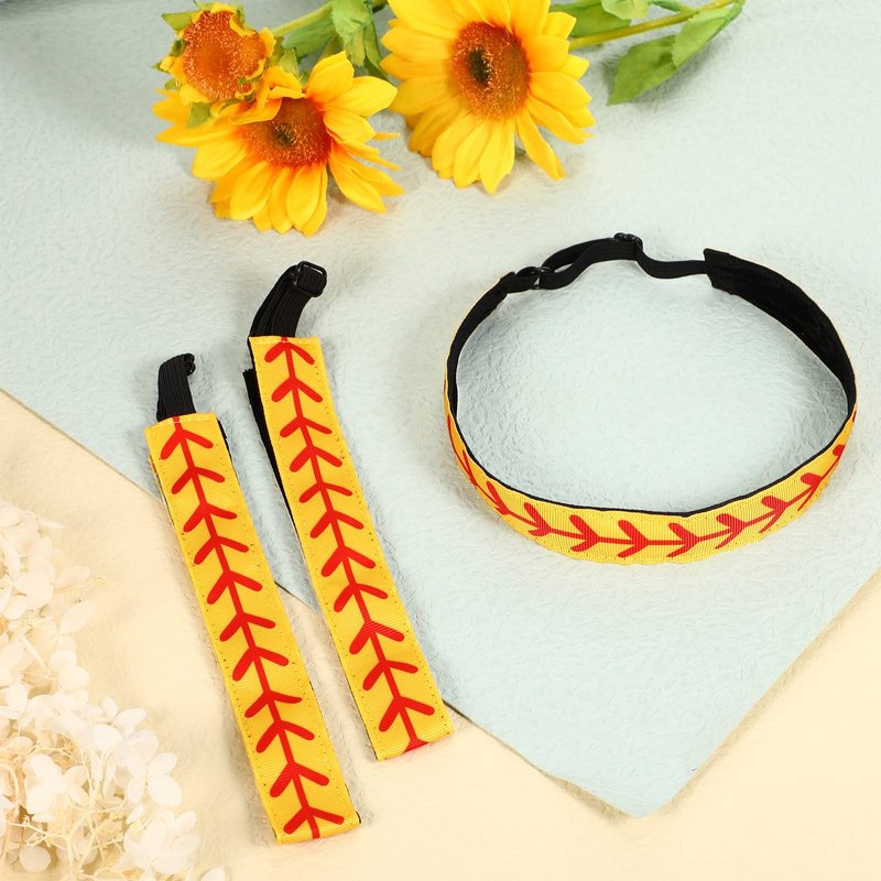 Yinder 6 Pieces Softball Headband for Girls Youth Adjustable Elastic Non-slip Softball Hair Accessories Workout Headbands for Sports Player and Teams