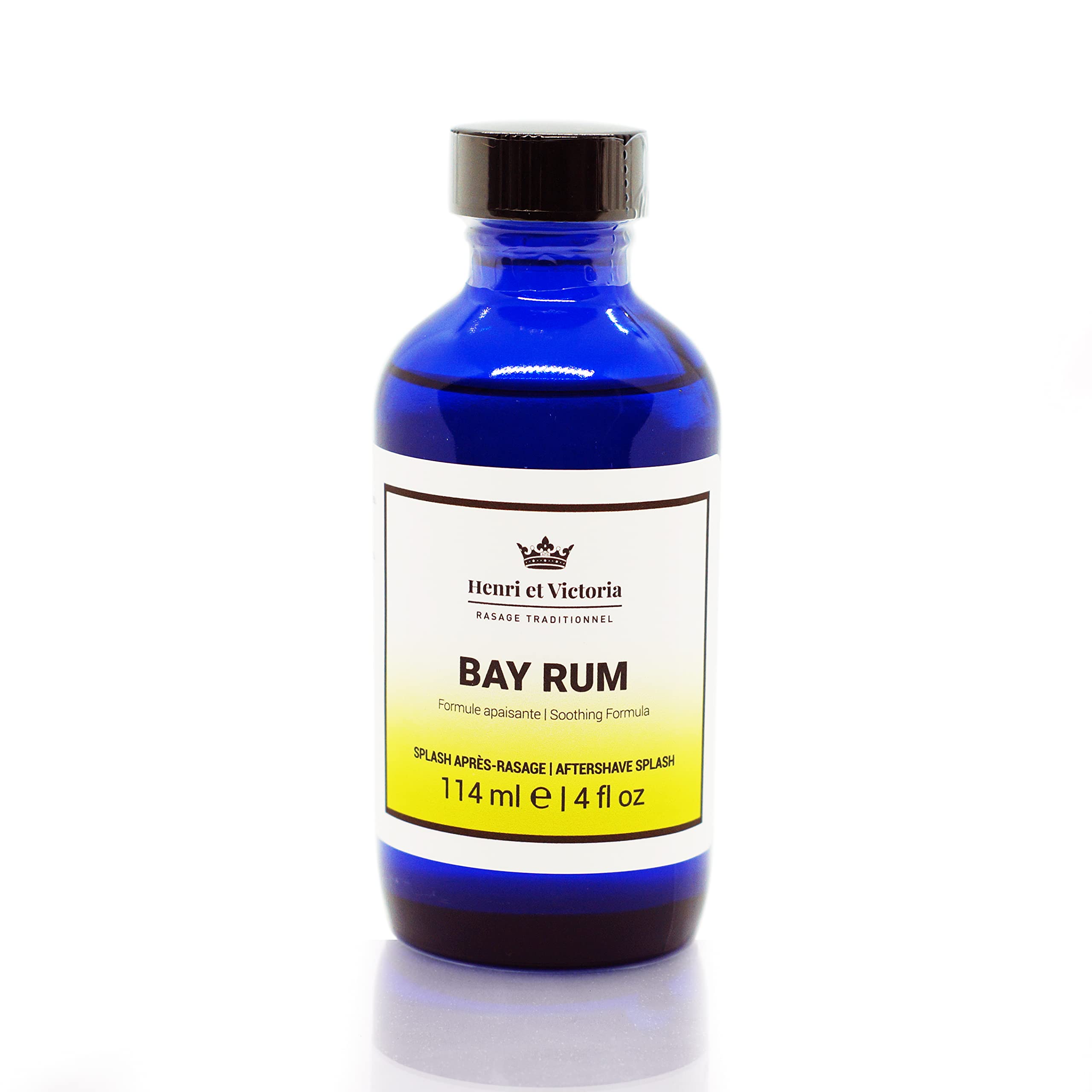 HENRI ET VICTORIA Aftershave Splash For Men l Canadian Made by A Skilled Artisan l Moisturize and Soothe the Skin 114 ml (4 oz) (Bay Rum)