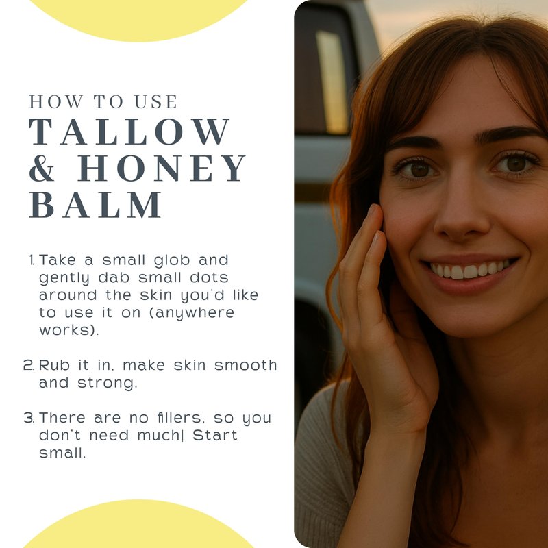 Vanman's - Tallow and Honey Balm Jumbo - Tallow Face Moisturizer with Pure Grass-Fed/Finished Beef Tallow for Skin and Essential Oils, Organic Raw Honey and Beeswax, Cold Pressed Olive Oil - 6.3 oz