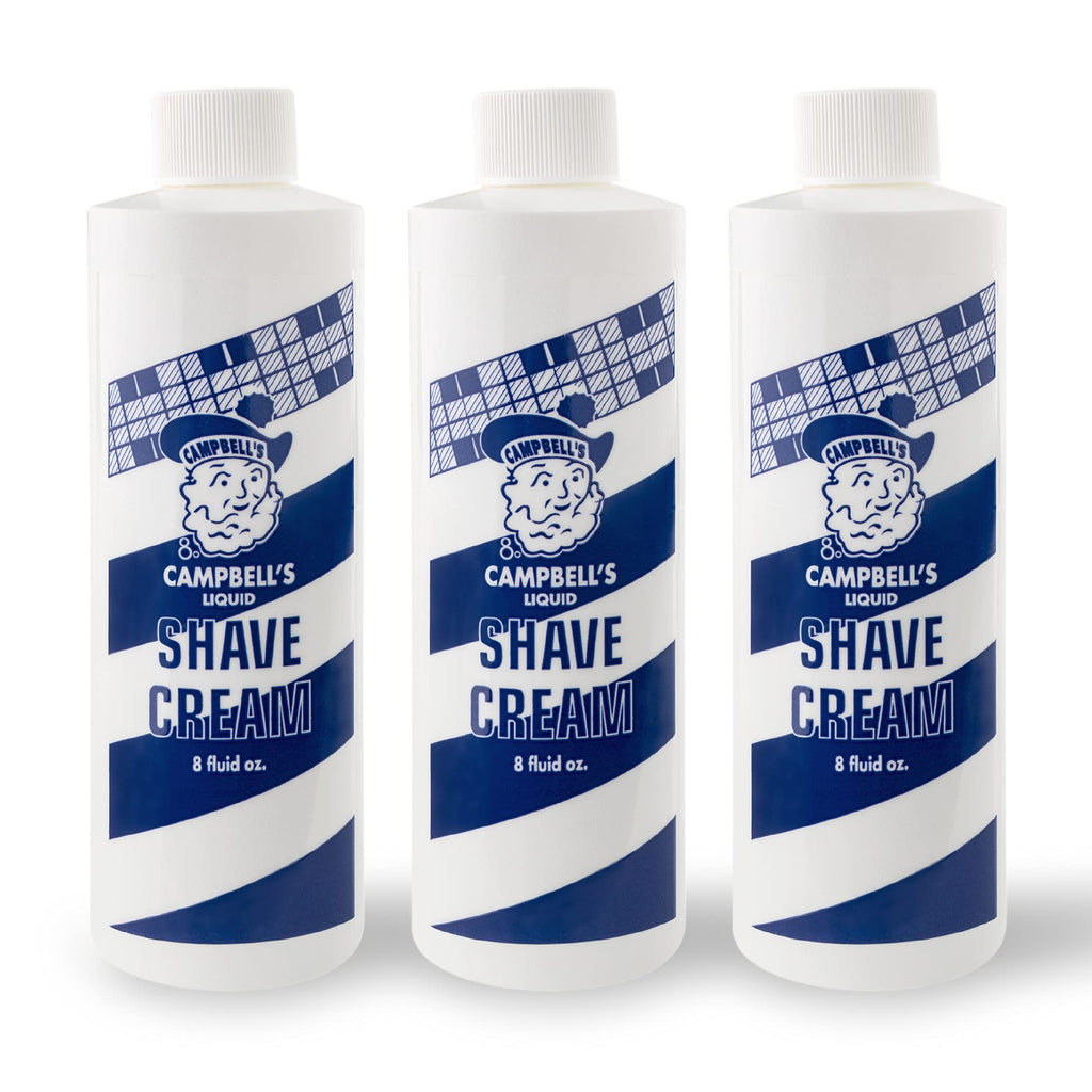 Campbell’s Liquid Shave Cream Lather, Barber Shaving Cream Lather, Professional Shaving Supplies and Products, 8 Ounces, (Pack of 3)
