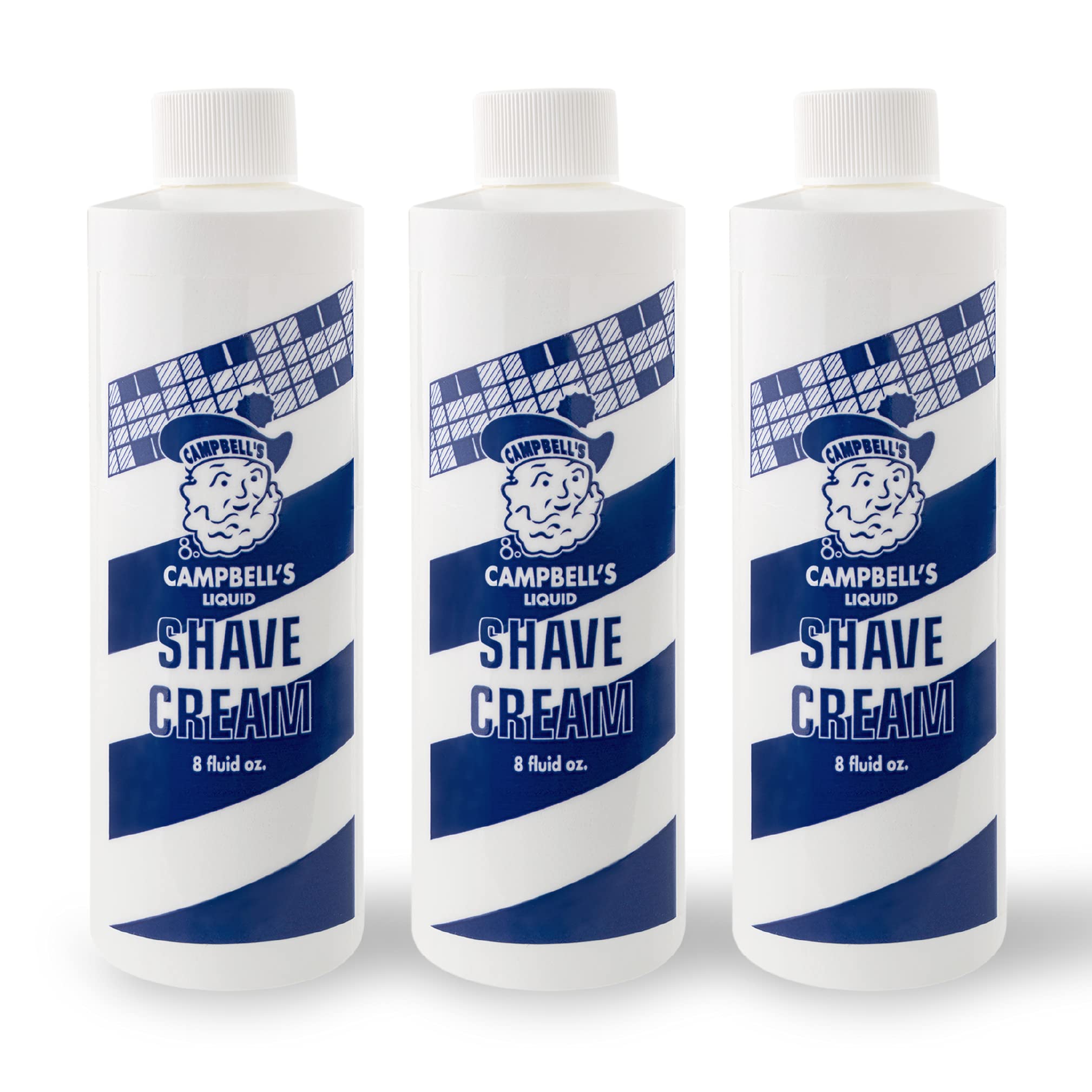 Campbell’s Liquid Shave Cream Lather, Barber Shaving Cream Lather, Professional Shaving Supplies and Products, 8 Ounces, (Pack of 3)