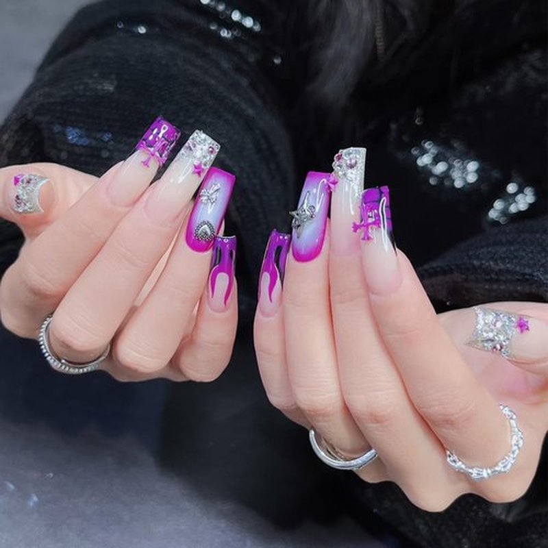 500pcs Long Curved Nail Tips, Curved Square Press on Nails, 10 Different Sizes, Transparent Design, Stylish and Simple, Suitable for Nail Salon Home Diy