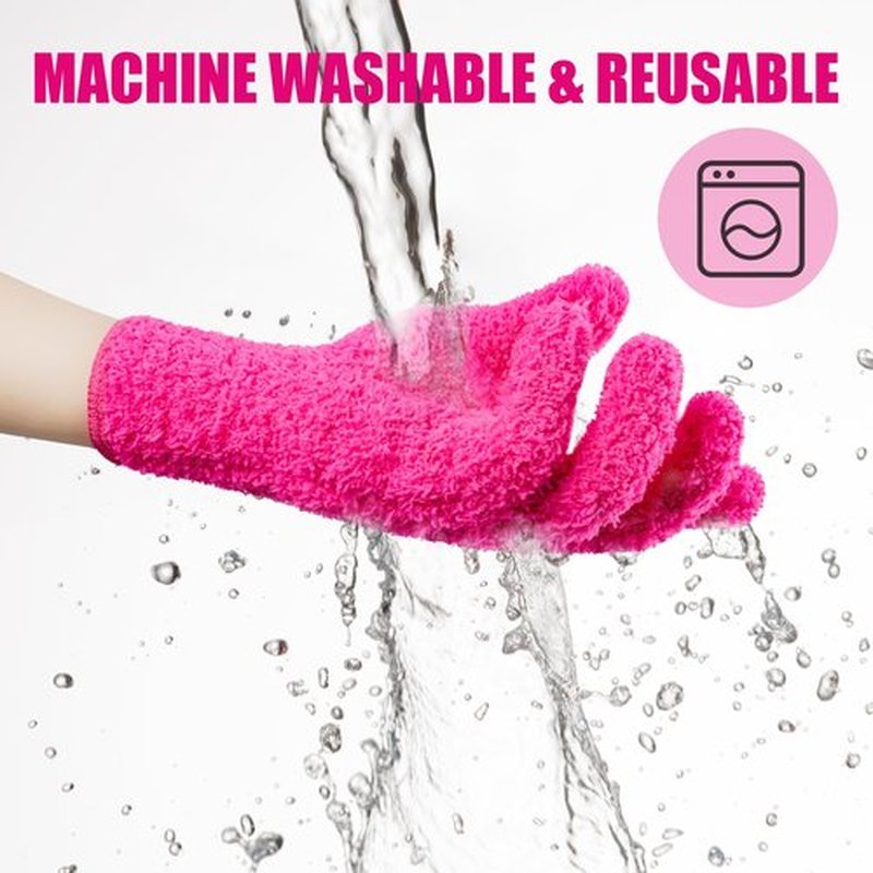 Aphlos 3 Pairs Reusable Microfiber Hair Dye Gloves for Hair Coloring & Cleaning - Protects Hands, Prevents Damage to Fragile Hair, Ensures Efficient Dye Application, Machine Washable Eco-Friendly Use