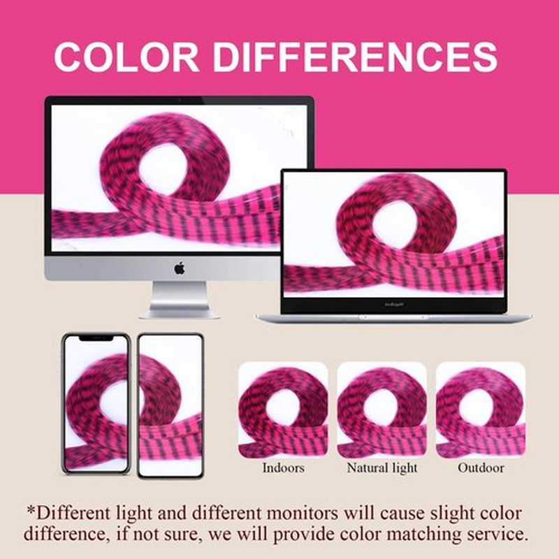 6 Pcs Pink Striped Hair Extensions Clip in Hairpiece 20 inch Synthetic Feather Scene Hair Extensions Long Straight Colorful Striped Hairpieces for Girl Women Cosplay Christmas Party Halloween Use