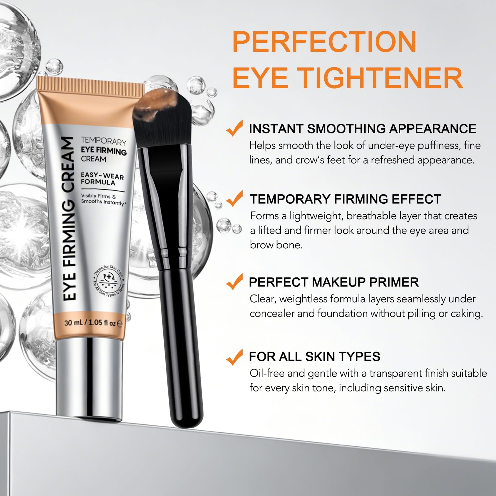 ABOUME Under Eye Cream, Eye Firming Cream With Peptide Complex & Hydrating Formula to Reduce Under-Eye Puffiness, Fine Lines & Crow‘s Feet, Anti Aging Eye Cream for Women and Men (1PCS)
