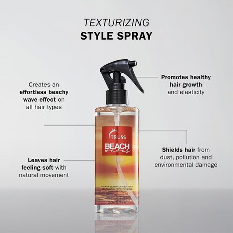 TRUSS Beach Wave Spray - Texturizing Spray for Effortless Beach Waves - Promotes Healthy Hair Growth & Volume (8.79 fl oz)