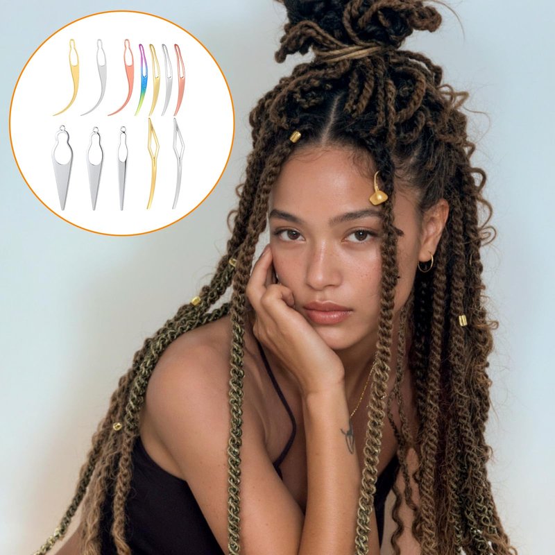 YBEATY 12 PCS Locs Hair Interlocking Tool Set 4 Styles Retighten Tool Retighten Tools Bent Hook Shape Loc Needle Dreadlock Crochet Needle Easy Hair Loc Needles for Maintaining Dreadlocks Styling