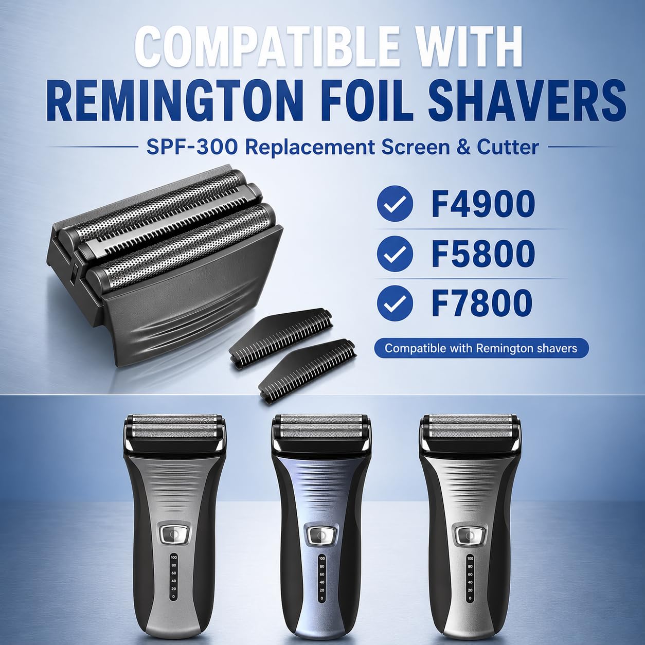 2 PACK BLACKShaver Replacement Foil Compatible with Remington TITANIUM-X Flex & Pivot Foil and Cutter F5800 & F7800,Shaver heads Fit for Remington F4900,F5800,F7800