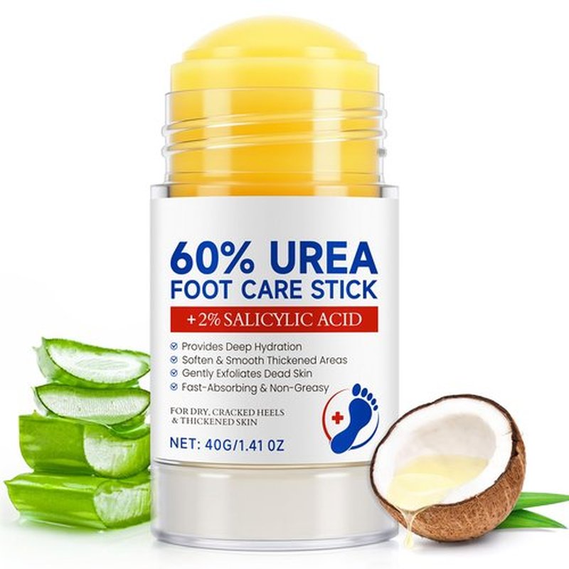 60% Urea Cream Stick with 2% Salicylic Acid - Maximum Strength Urea Foot Care Stick, Foot Cream, Foot Balm for Dry Cracked Heels, Callus Treatment, Moisturizer for Hands, Elbows & Knees - 1.4OZ