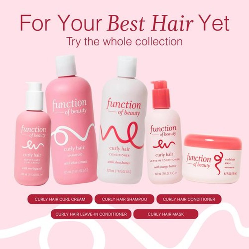 Function of Beauty Curly Hair Styling Spray - Anti-Frizz Curl Defining Styling Spray with Flexible Hold Detangles, Defines & Adds Shine - Lightweight Color-Safe & Sulfate-Free Hair Care Product