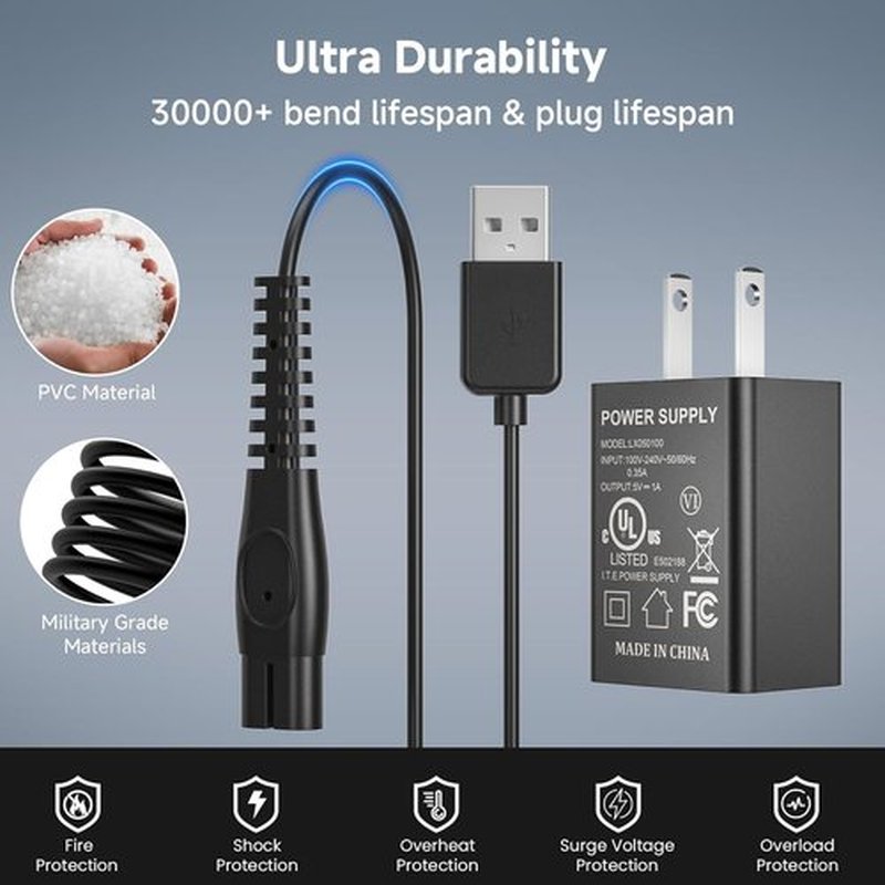 Philips Norelco OneBlade Charger - 5V USB Charging Cord for Wet & Dry Shavers | Compatible with QP2724, MG5910, QP2834, MG7910, MG9510