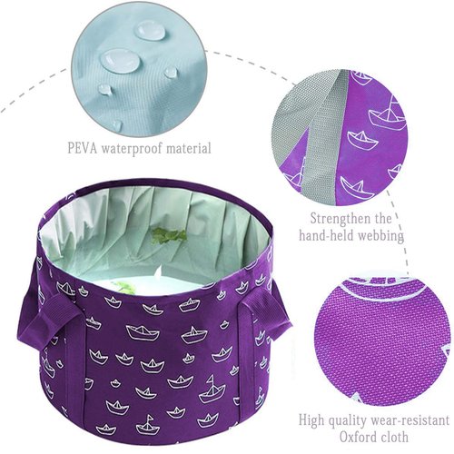 Collapsible Bucket for Soaking Feet, Purple Portable Travel Foot Bath Tub, Foot Soaking Bath Basin Portable, Foot Spa Soaking Feet Home Pedicure Basin Outdoor Camping