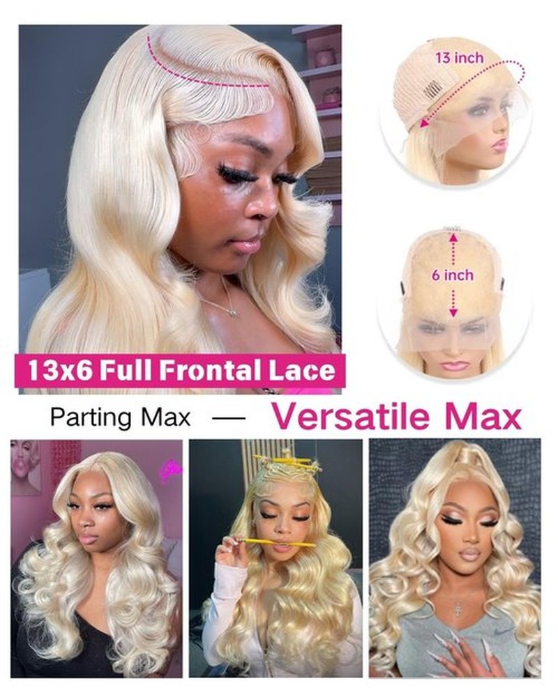 22 Inch 613 13x6 Lace Front Wig Human Hair Pre Plucked Blonde Wig Human Hair 200 Density Hd Lace Frontal Wigs Body Wave Lace Front Wigs Human Hair for Women True Length No Synthetics Longer Life