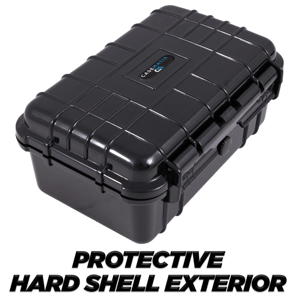 CASEMATIX Protective Clipper Blade Holder for 12 Blades - Waterproof Clipper Blade Storage Case with Custom Barber Blade Holder Foam Interior and Hard Shell Impact-Resistant Outer, Case Only