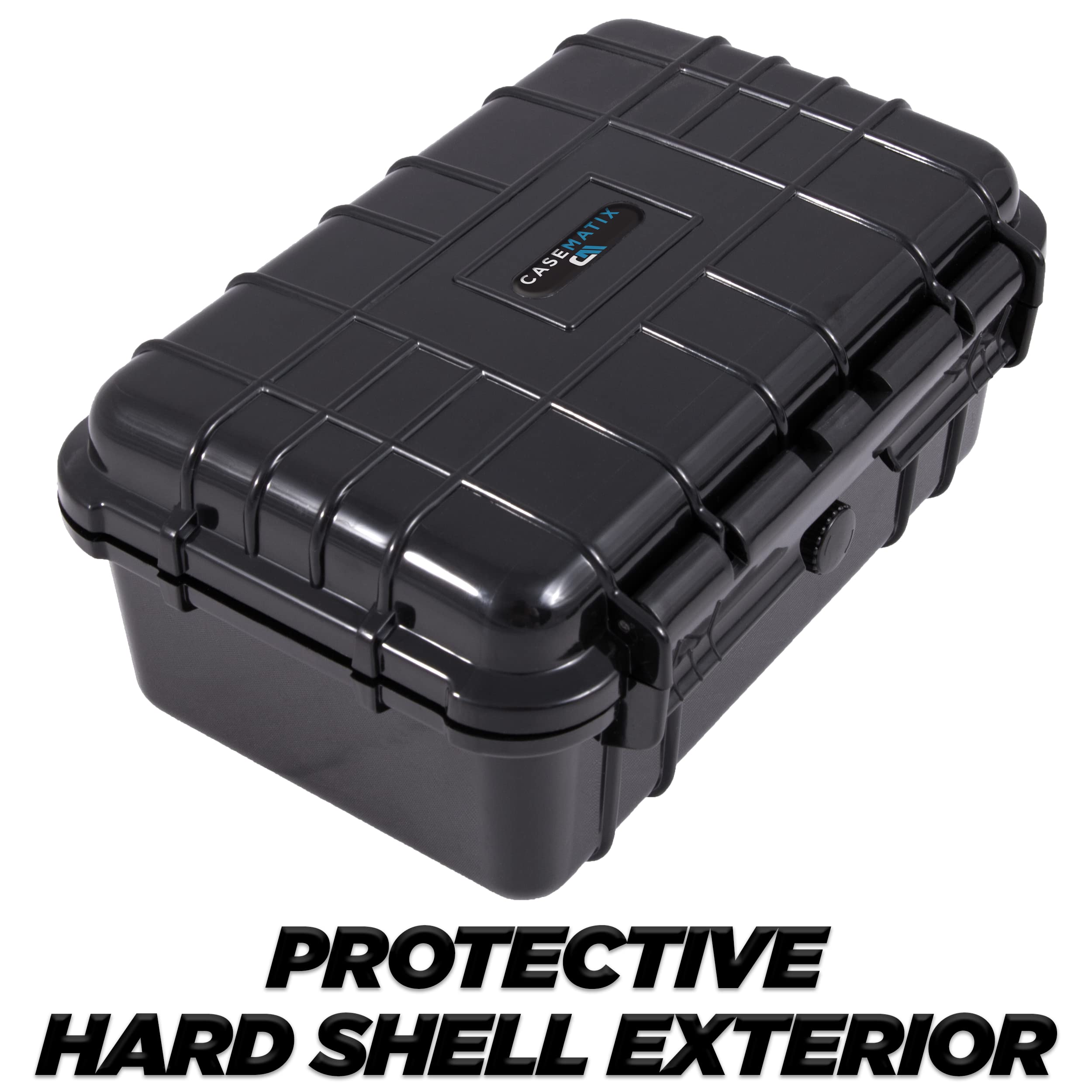 CASEMATIX Protective Clipper Blade Holder for 12 Blades - Waterproof Clipper Blade Storage Case with Custom Barber Blade Holder Foam Interior and Hard Shell Impact-Resistant Outer, Case Only