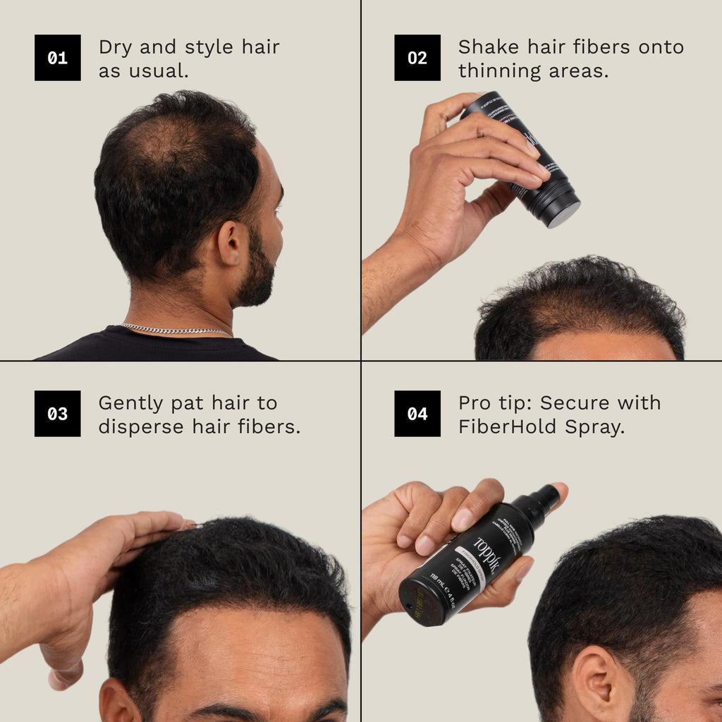 Toppik Hair Building Fibers, Medium Brown, 55g Fill In Fine or Thinning Hair, Instantly Thicker, Fuller Looking, 9 Shades for Men & Women, Keratin Protein Formula