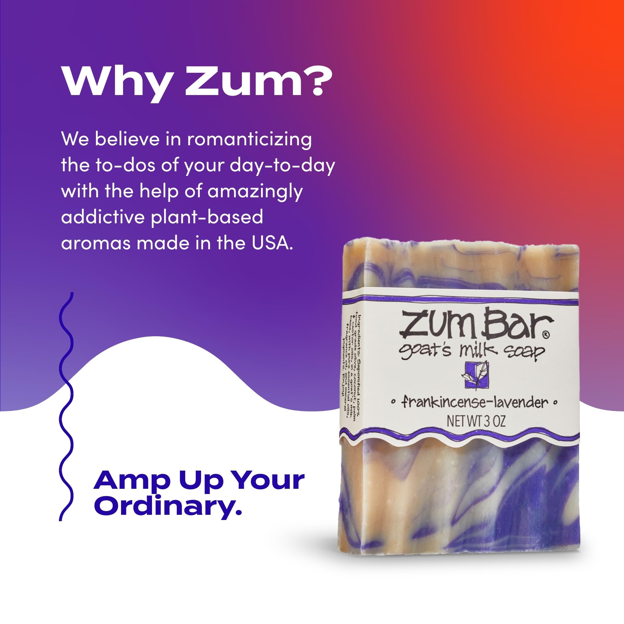 Indigo Wild Zum Goat's Milk Soap Bar - Bar Soap for Hands & Body Made with Essential Oils - 3 oz - Frankincense-Lavender (6 Pack)